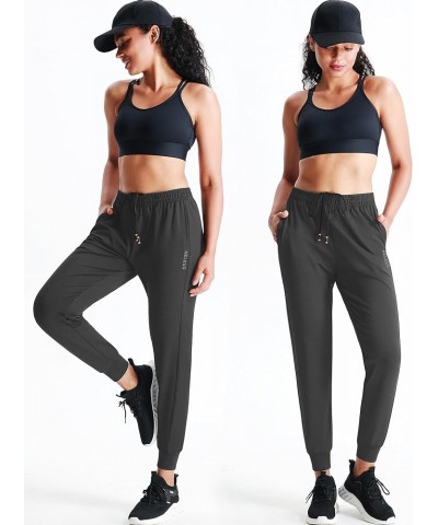 Women's Athletic Track Pants Workout Running Pants with Pockets 9010 Black/Grey,2 Pack $19.70 Pants