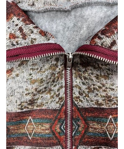 Women's Western Ethnic Print Vest Spring Autumn Color Block Full Zipper Cardigan Fleece Vest Color3 $11.75 Vests