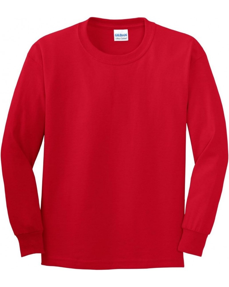 G240B Youth 6 Oz. Ultra Cotton™ Long-Sleeve T-Shirt - Red - Xl $10.56 T-Shirts