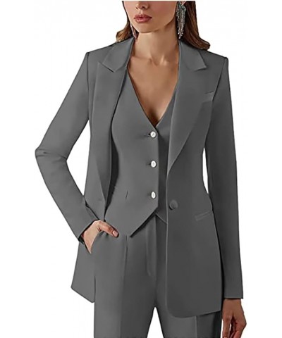 Women 3 Piece Suit Casual Solid One Button Pantsuits Dressy Office Suit Set for Work Business Suit for Wedding Elegant Green ...