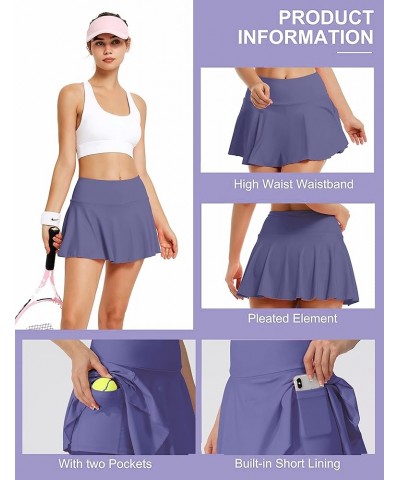 Pleated Tennis Skirts for Women, Womens Golf Skirts with Pockets High Waisted Athletic Running Workout Skort Skirt Purple $15...