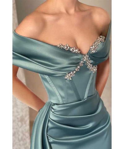 Off Shoulder Mermaid Prom Dresses for Women Sweetheart Satin Evening Gown Maxi Bodycon Party Dress Coral $43.99 Dresses