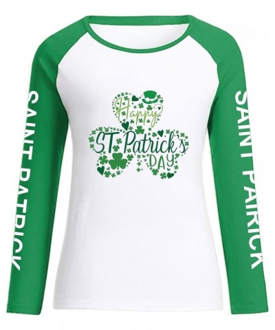 Women St. Patrick Day Sweatshirt Funny Letter Print Hoodies Long Sleeve Casual Shamrock Lucky Sweatshirts G22 Green $19.01 Ho...