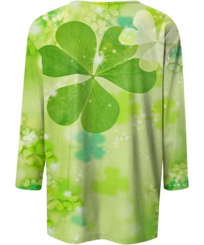 Going Out Tops for Women St Patricks Day Shirt Trendy 3/4 Length Sleeve Holiday T Shirts Ladies Tops and Blouses Casual 32-mi...