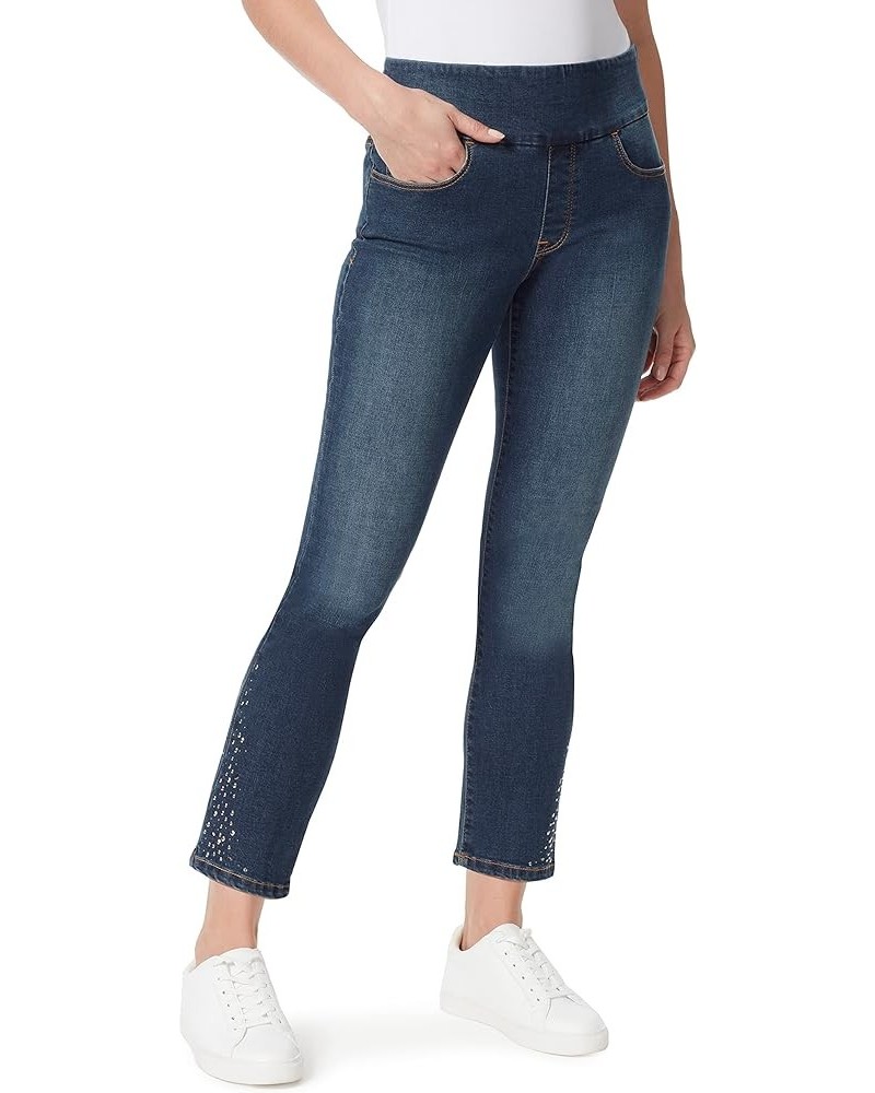 Women's Amanda Pull on High Rise Ankle Caraway - Rhinestuds $15.26 Jeans