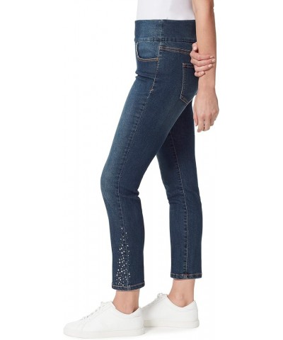 Women's Amanda Pull on High Rise Ankle Caraway - Rhinestuds $15.26 Jeans