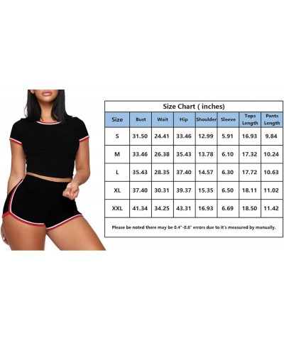 Womens Two Piece Outfits Bodycon Tracksuit Sweatsuits Jogger Biker Workout Lounge Pajamas Shorts Pant Sets Blue Black Red $11...