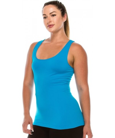 Plus Size The Excellent Racerback Tank Top, UV Protective Fabric UPF 50+ (Made with Love in The USA) Turquoise $11.40 Tanks