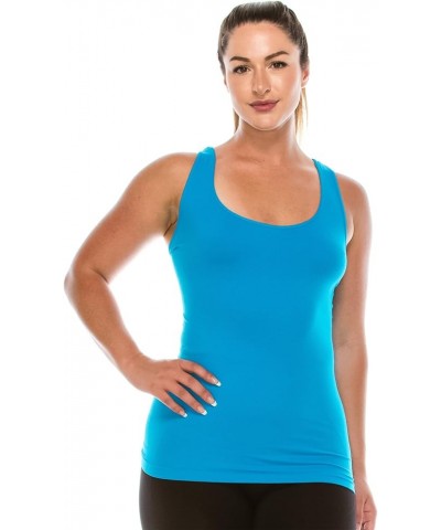 Plus Size The Excellent Racerback Tank Top, UV Protective Fabric UPF 50+ (Made with Love in The USA) Turquoise $11.40 Tanks