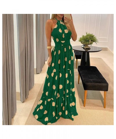 Women's Sun Dresses Halter Backless Maxi Dress Sexy Sleeveless Beach Dress Bohemian Dress Dresses for Summer Green $10.72 Dre...