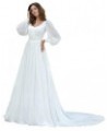 Long Sleeve Lace Wedding Dresses for Bride Satin Ball Gowns Simple V Neck Bridal Gowns for Women O-white $47.70 Dresses