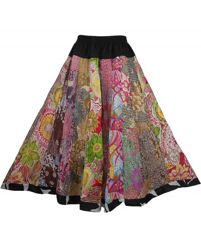 Women Hippie Boho Patchwork Tiered Elastic Stretch Waist Long Skirt Color13 $16.13 Skirts