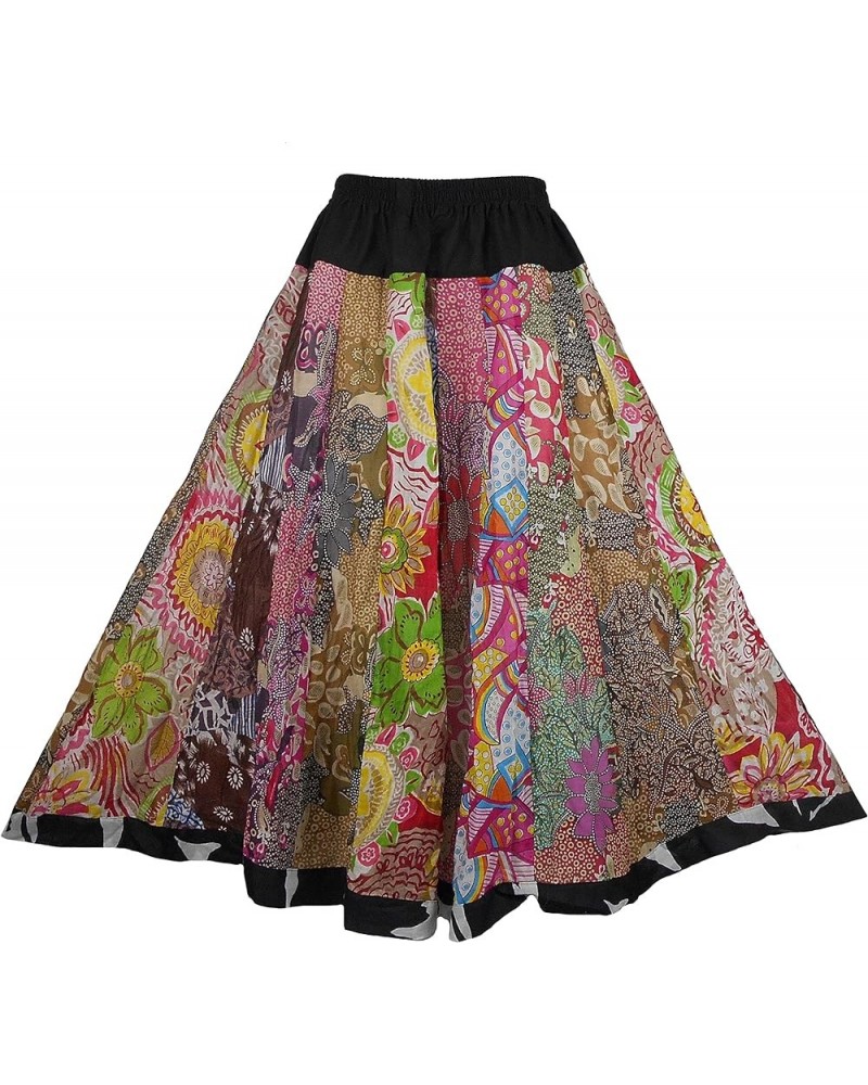 Women Hippie Boho Patchwork Tiered Elastic Stretch Waist Long Skirt Color13 $16.13 Skirts