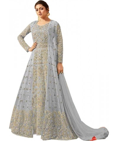 Indian/Pakistani Bollywood Party Wear Long Anarkali Gown for Womens LT NNew Sky Blue $40.85 Dresses