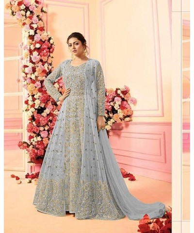 Indian/Pakistani Bollywood Party Wear Long Anarkali Gown for Womens LT NNew Sky Blue $40.85 Dresses