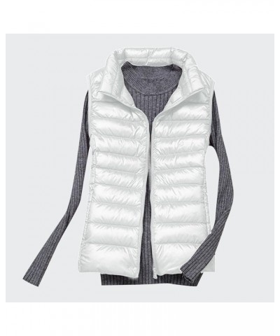 Vests for Girls Winter Warm Quilted Lightweight Puffer Jackets Packable Gilet Coat Zip Up Waistcoat Outwear No Hood White $10...