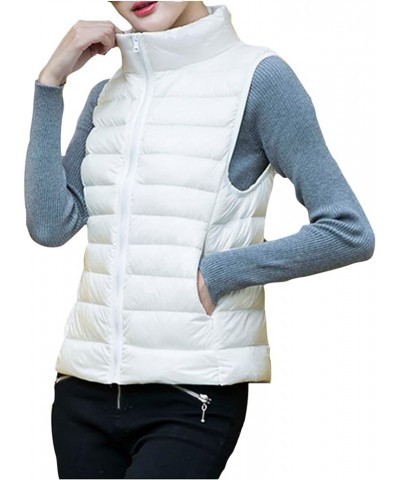 Vests for Girls Winter Warm Quilted Lightweight Puffer Jackets Packable Gilet Coat Zip Up Waistcoat Outwear No Hood White $10...