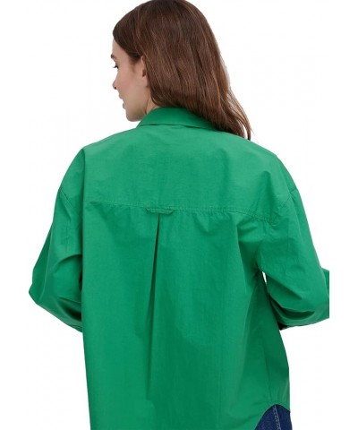 Womens Button Down Shirts, Casual V-Neck Long Sleeve Blouses, Loose Fit Collared Dressy Shirt Tops for Work Formal Green $23....