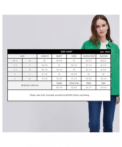 Womens Button Down Shirts, Casual V-Neck Long Sleeve Blouses, Loose Fit Collared Dressy Shirt Tops for Work Formal Green $23....