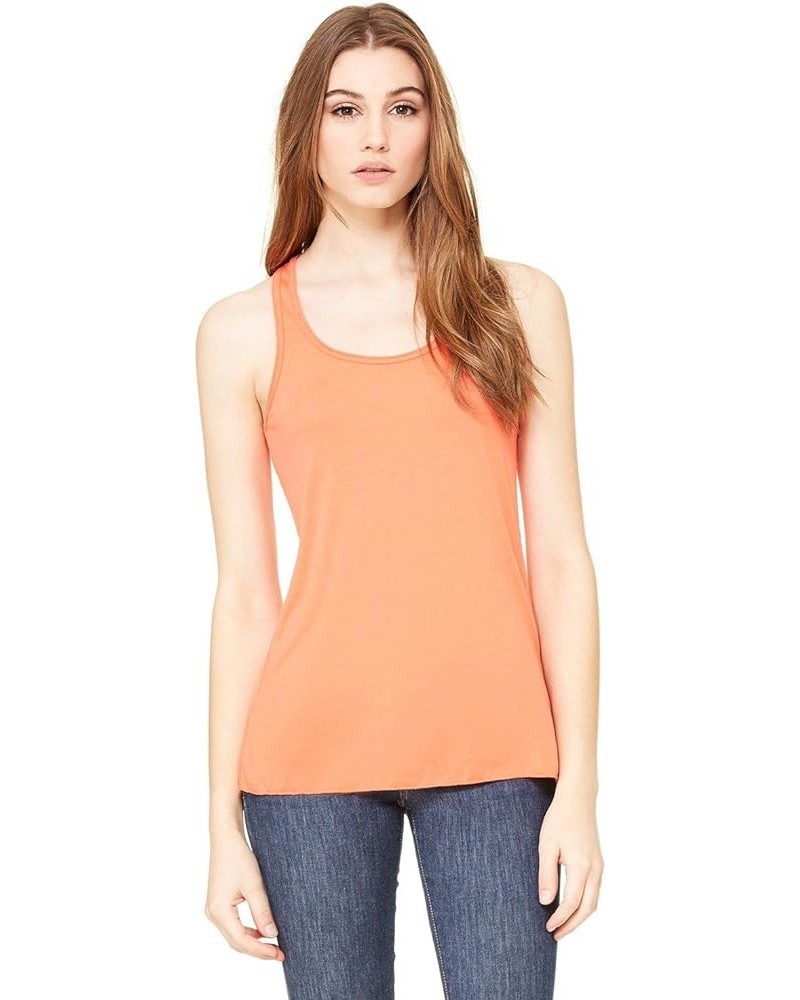 Bella Canvas Women's Flowy Racer Back Light Tank Top Coral $8.36 Tanks