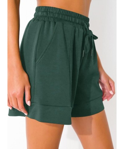 Women's Air Layer Casual Comfy Moisture Wicking Drawstring Shorts with Pockets Blackish Green $14.74 Shorts