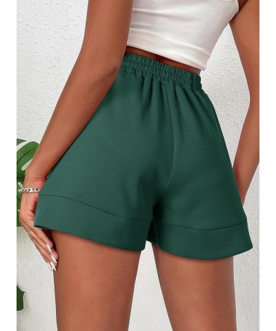 Women's Air Layer Casual Comfy Moisture Wicking Drawstring Shorts with Pockets Blackish Green $14.74 Shorts