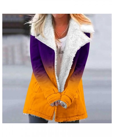 Women's Sherpa Jackets Winter Warm Faux Fur Lined Coat Oversized Thermal Fuzzy Fleece Jacket Outwears With Pockets Yellow $13...