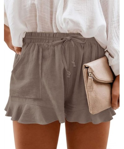 Plus Size Shorts for Women Summer Drawstring Casual Elastic Waist Loose Wide Leg Pocketed Shorts, XL-5XL E905-grey $10.50 Shorts