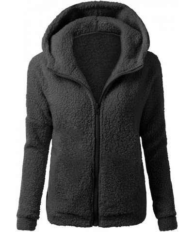 Coats for Women Fuzzy Fleece Thickened Windproof Open Front Short Faux Sherpa Shacket Jacket Hoodies Jacket 1186-aytedmd-1-da...