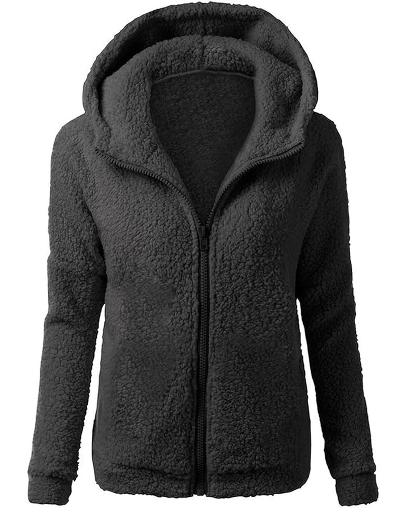 Coats for Women Fuzzy Fleece Thickened Windproof Open Front Short Faux Sherpa Shacket Jacket Hoodies Jacket 1186-aytedmd-1-da...