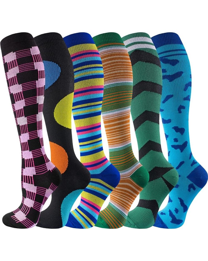 Compression Socks for Women & Men Circulation 6 Pairs Compression Socks 20-30 mmhg Best for Running,Nurse,Travel Assorted - 0...