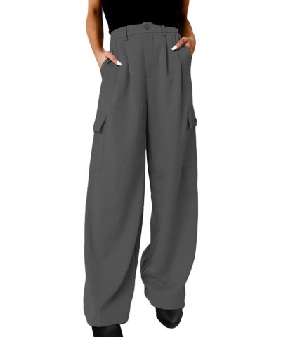 Womens Business Casual Pants Plus Women Wide Leg Pants for Women Work Business Casual High Waisted Dress Pants Pants4-grey $1...