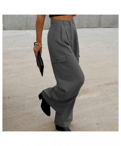 Womens Business Casual Pants Plus Women Wide Leg Pants for Women Work Business Casual High Waisted Dress Pants Pants4-grey $1...