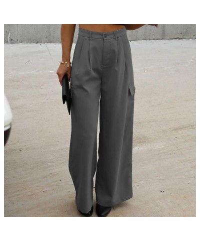 Womens Business Casual Pants Plus Women Wide Leg Pants for Women Work Business Casual High Waisted Dress Pants Pants4-grey $1...