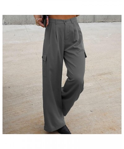 Womens Business Casual Pants Plus Women Wide Leg Pants for Women Work Business Casual High Waisted Dress Pants Pants4-grey $1...