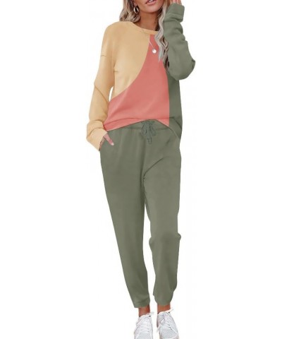 Lounge Sets for Women Two Piece Outfits Sweatsuits Sets Long Pant Loungewear Workout Athletic Tracksuits Colorblock-3 $22.07 ...