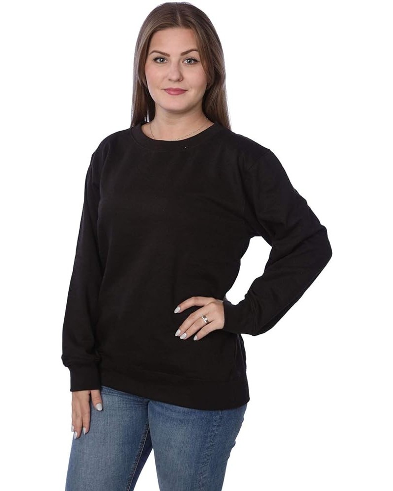 Women's Plus Size Active Fleece Pullover Sweatshirt Solid Black $8.66 Activewear