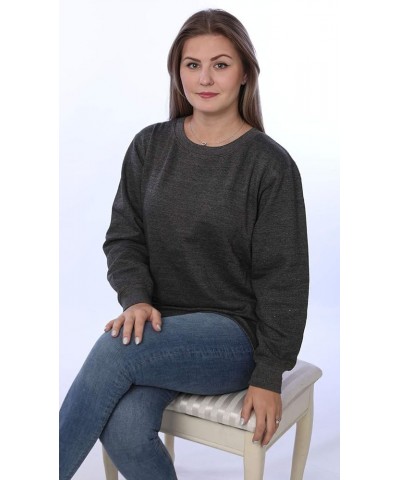 Women's Plus Size Active Fleece Pullover Sweatshirt Solid Black $8.66 Activewear