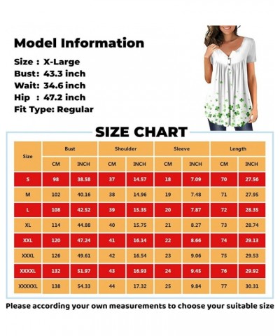 Plus Size Henley Shirts Women's Tunic Tops for Leggings Short Sleeve Shirts Button Up Casual Ruched Blouses Clothes A007-blue...