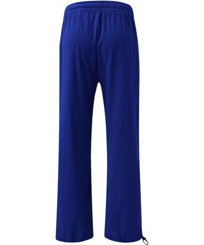 Plus Size Palazzo Pants for Women Trendy High Waisted Drawstring Beach Pants Loose Fit Straight Leg Pants Trousers Blue $8.99...