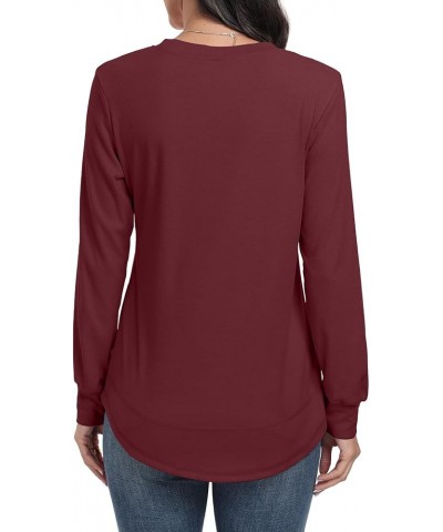 Sweatshirts for Women Crewneck Loose casual Long Sleeve Shirts Pullover Tunic Tops for Leggings A05 Wine Red $12.49 Hoodies &...