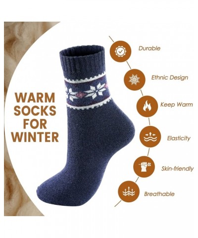 Wool Socks for Women - Womens Wool Socks Winter Warm Wool Socks Men Cozy Knit Socks Boots Socks for Women 5 Pairs Purple Octa...