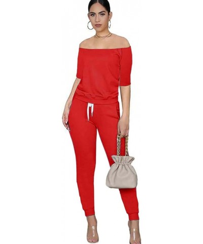 2 Pieces Lounge Set Three Piece Tracksuit Outfit Womens Fall Long Sleeve Sweatsuit Workout Sets 9233-red $15.98 Activewear