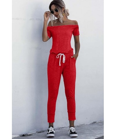 2 Pieces Lounge Set Three Piece Tracksuit Outfit Womens Fall Long Sleeve Sweatsuit Workout Sets 9233-red $15.98 Activewear