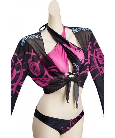 Anime Bathing Suit Womens Cosplay Swimsuit Anime Cover Up Bikini Pink $12.50 Swimsuits