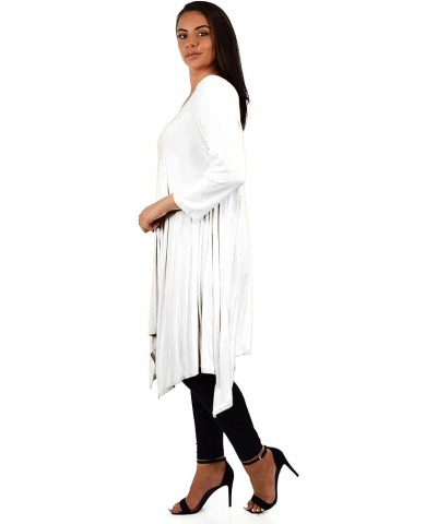 Women Plus Size Long 3/4 Sleeve Flared Swing Tunic Dress Blouse Top White $22.22 Tops