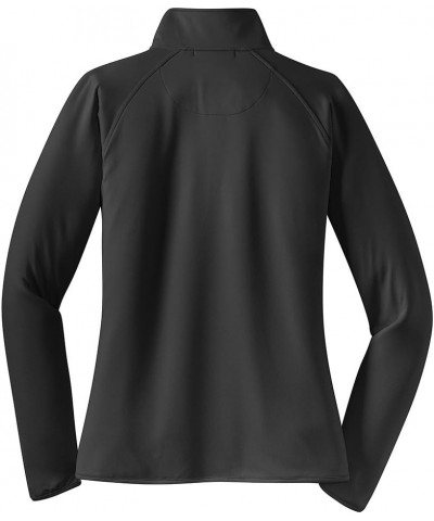 Ladies Moisture Wicking 1/2-Zip Stretch Pullover Sweatshirts in XS-4XL Charcoal Grey $20.21 Activewear