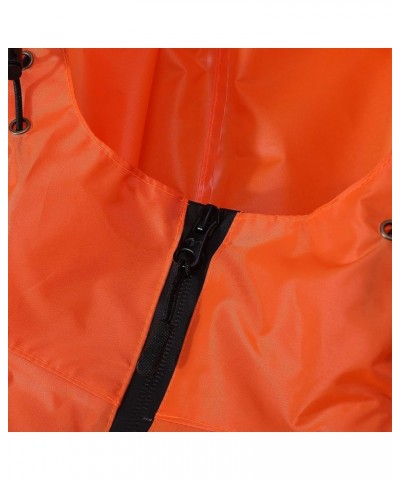 Rain Poncho Jacket Coat Hooded Zipper Style for Women/Men/Adult with Pocket Orange $11.59 Coats