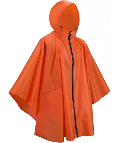 Rain Poncho Jacket Coat Hooded Zipper Style for Women/Men/Adult with Pocket Orange $11.59 Coats