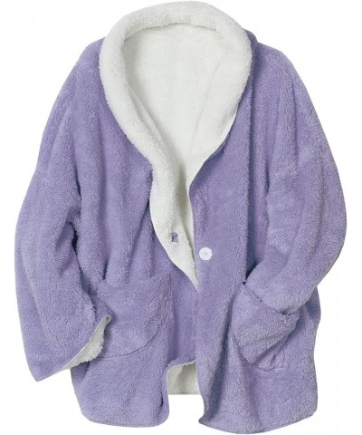 Womens Bed Jacket with Pockets, Fleece Bed Jackets for Women Purple, White $23.09 Jackets